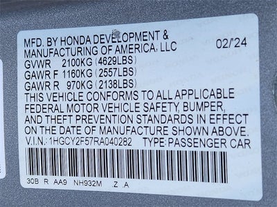 2024 Honda Accord Hybrid Sport