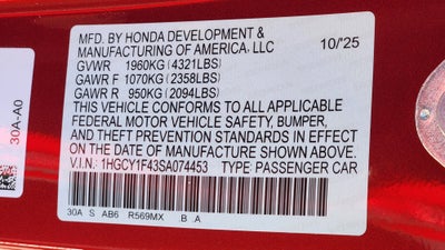 2025 Honda Accord Sedan SE