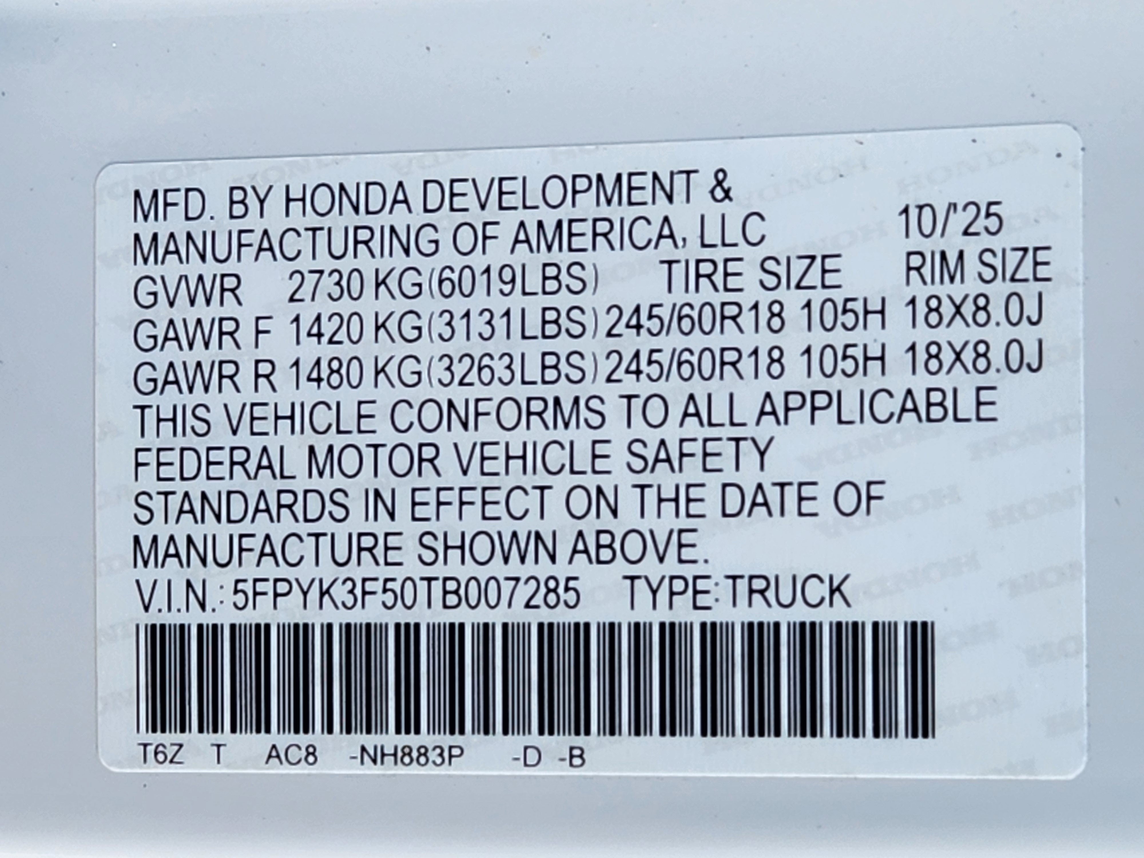 2026 Honda Ridgeline RTL