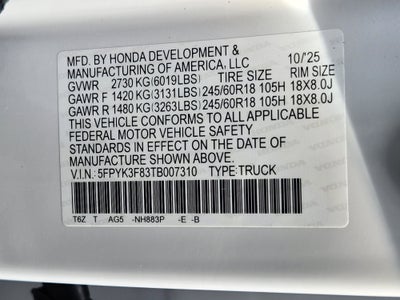 2026 Honda Ridgeline Black Edition