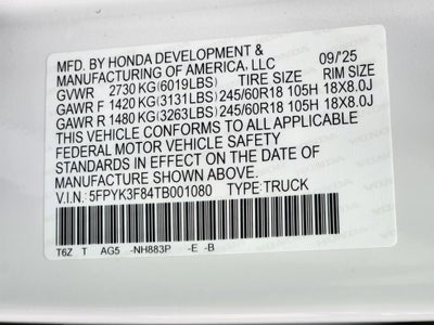 2026 Honda Ridgeline Black Edition