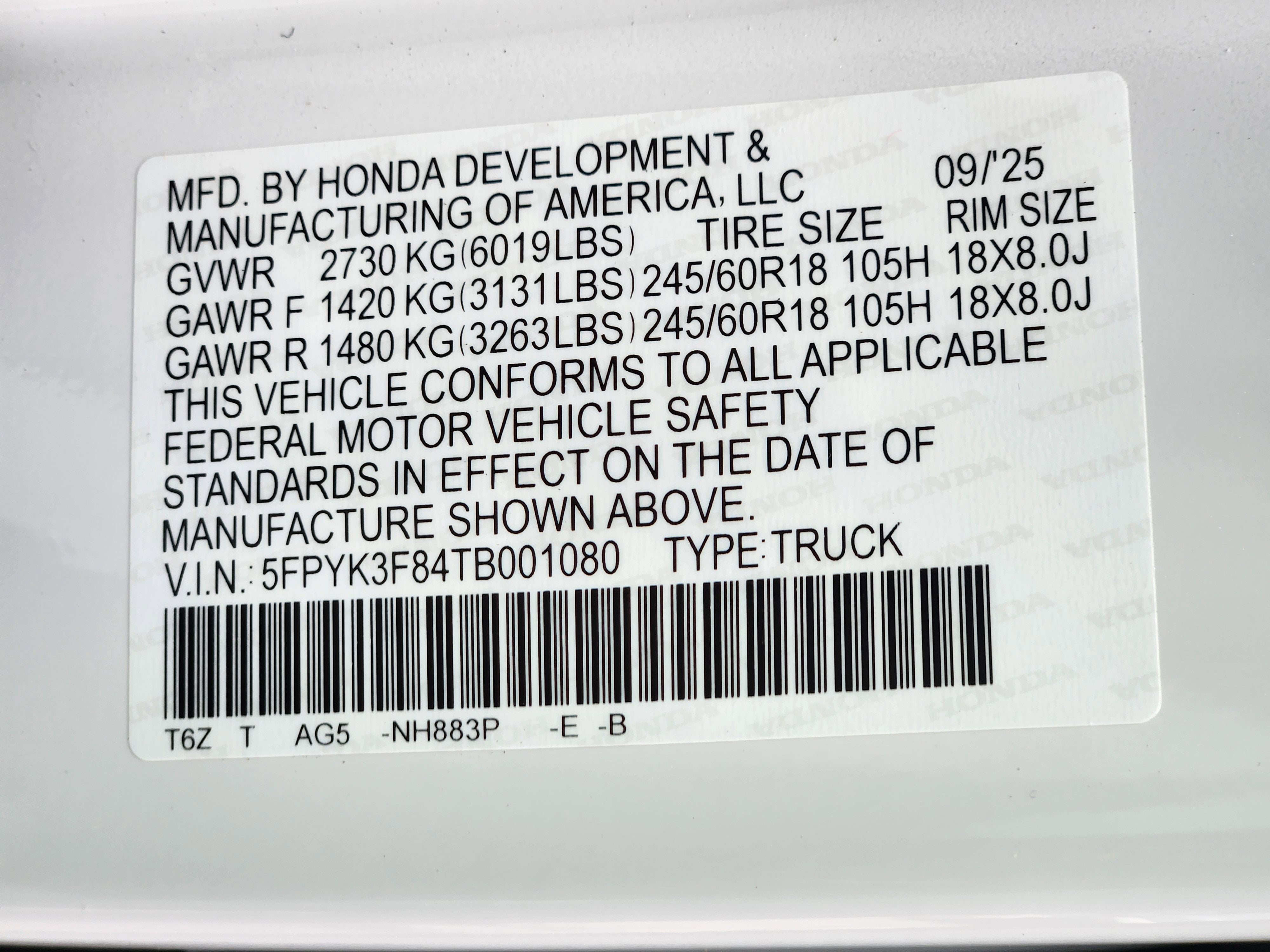 2026 Honda Ridgeline Black Edition