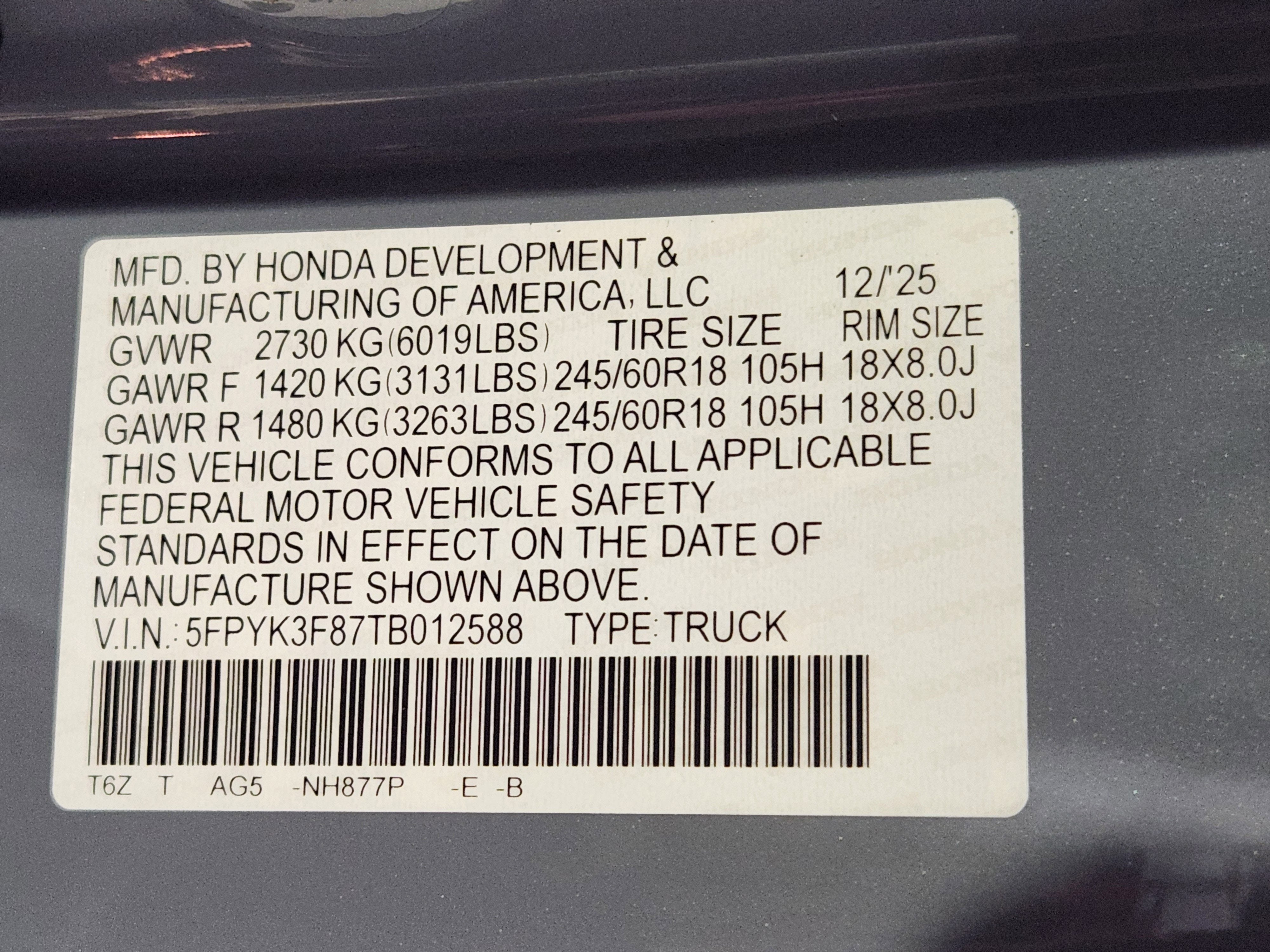 2026 Honda Ridgeline Black Edition