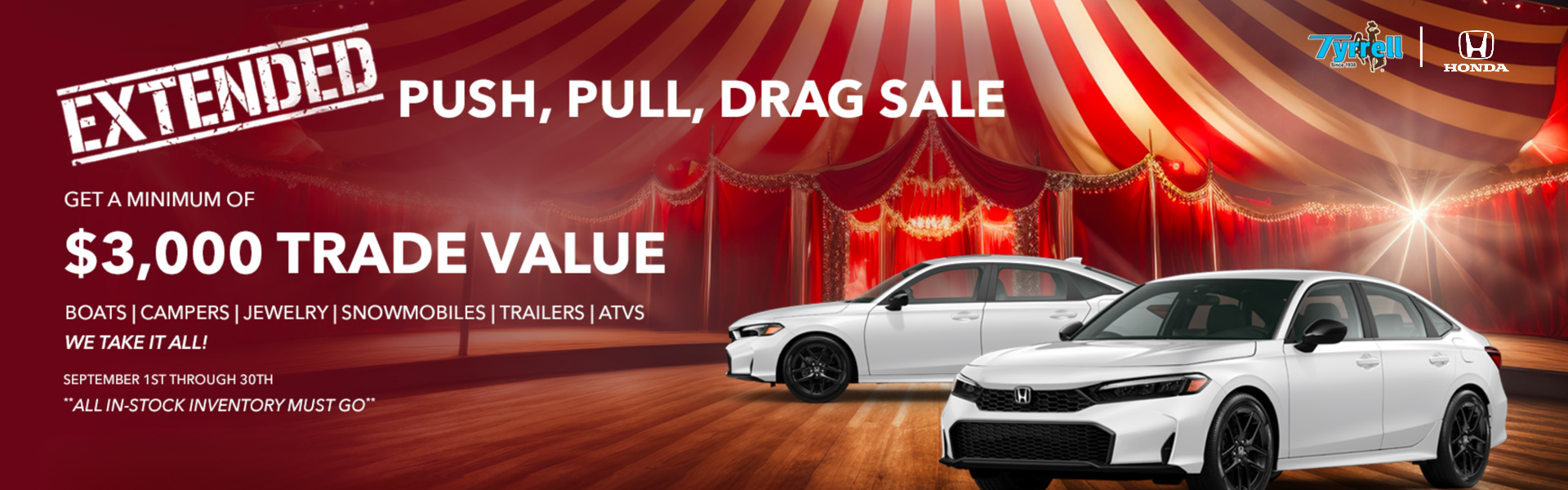 Push, Pull, Drag Sale Tyrrell Honda in Cheyenne WY